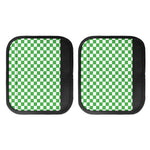 White And Green Checkered Print Handle Covers