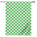 White And Green Checkered Print House Flag