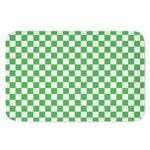 White And Green Checkered Print Indoor Door Mat