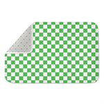 White And Green Checkered Print Indoor Door Mat