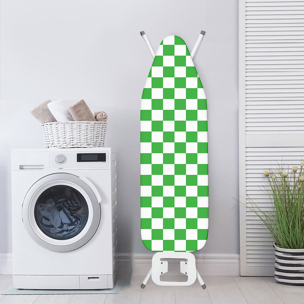 White And Green Checkered Print Ironing Board Cover