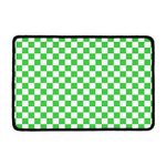 White And Green Checkered Print Kitchen Mat