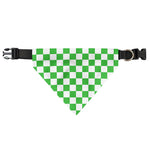 White And Green Checkered Print Over The Collar Dog Bandana