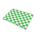 White And Green Checkered Print Pet Cooling Mat Cover