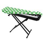 White And Green Checkered Print Piano Keyboard Cover