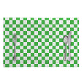 White And Green Checkered Print Placemat