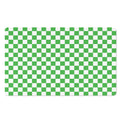 White And Green Checkered Print Polyester Doormat