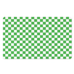 White And Green Checkered Print Polyester Doormat