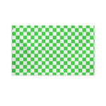 White And Green Checkered Print Polyester Flag