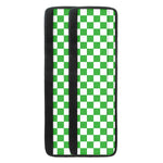 White And Green Checkered Print Refrigerator Handle Covers