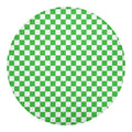 White And Green Checkered Print Round Blanket