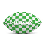 White And Green Checkered Print Rugby Ball