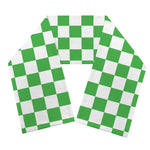 White And Green Checkered Print Scarf
