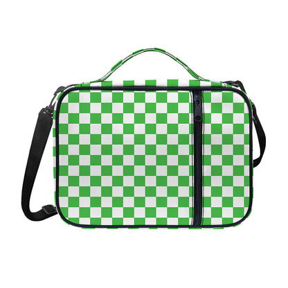 White And Green Checkered Print Shoulder Strap Bible Bag