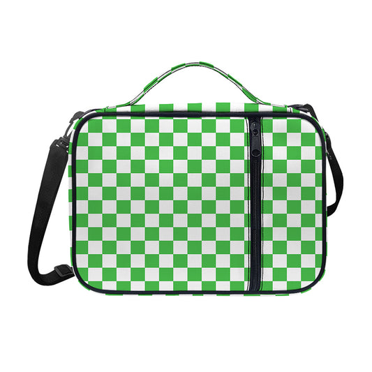 White And Green Checkered Print Shoulder Strap Bible Bag