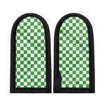 White And Green Checkered Print Skillet Handle Cover