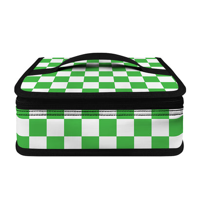 White And Green Checkered Print Small Lunch Bag