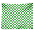 White And Green Checkered Print Tapestry