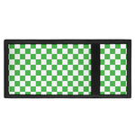 White And Green Checkered Print Trifold Wallet