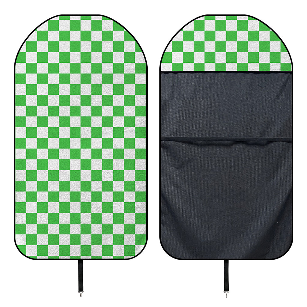 White And Green Checkered Print Waterproof Car Seat Cover