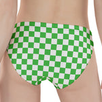 White And Green Checkered Print Women's Panties