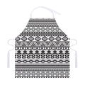 White And Grey Aztec Pattern Print Adjustable Apron