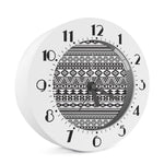 White And Grey Aztec Pattern Print Alarm Clock