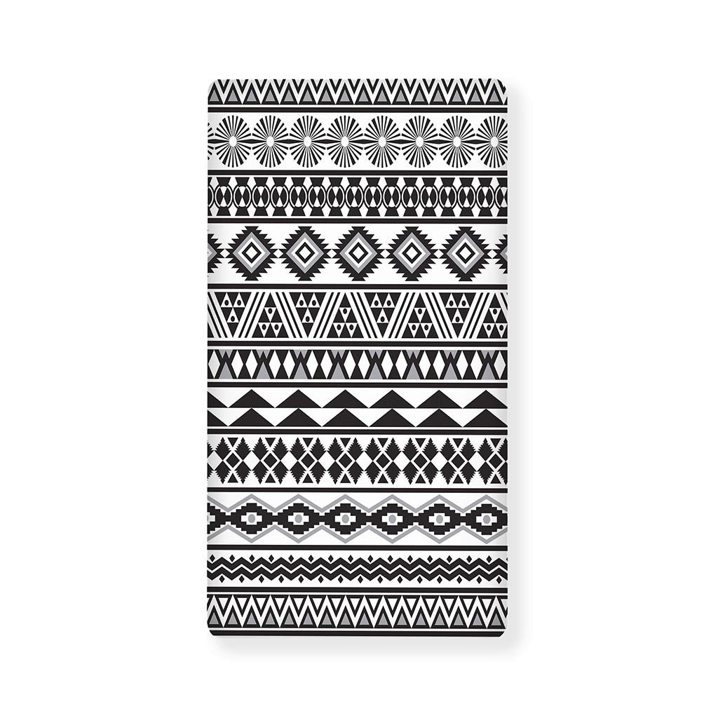 White And Grey Aztec Pattern Print Baby Crib Sheet