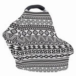 White And Grey Aztec Pattern Print Baby Seat Cover