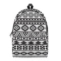 White And Grey Aztec Pattern Print School Backpack