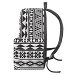 White And Grey Aztec Pattern Print Backpack