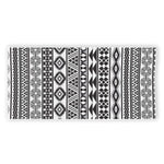 White And Grey Aztec Pattern Print Beach Towel