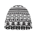 White And Grey Aztec Pattern Print Beanie