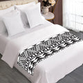 White And Grey Aztec Pattern Print Bed Runner