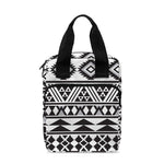 White And Grey Aztec Pattern Print Bible Tote Bag