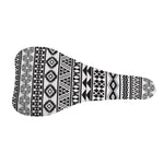 White And Grey Aztec Pattern Print Bicycle Seat Cover