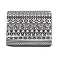 White And Grey Aztec Pattern Print Bifold Wallet