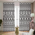 White And Grey Aztec Pattern Print Dimout Pencil Pleat Curtains