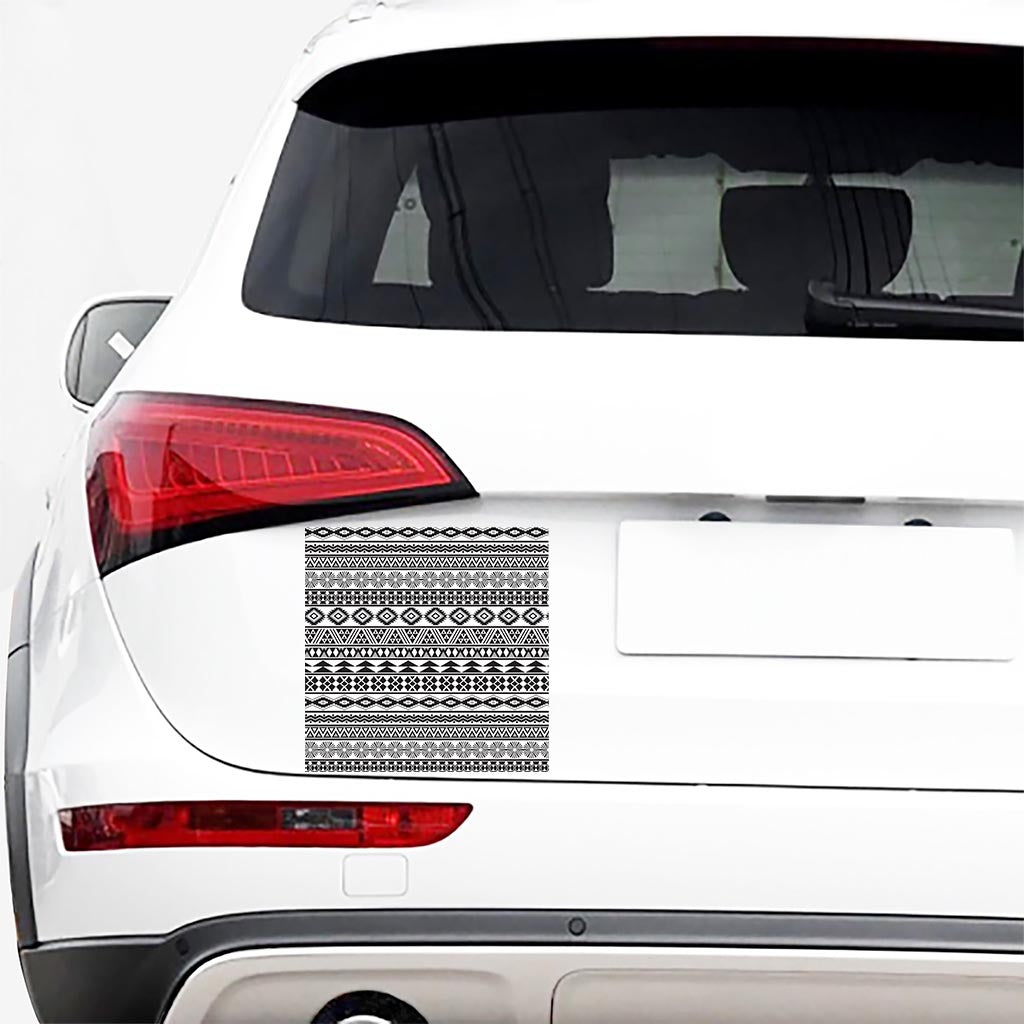 White And Grey Aztec Pattern Print Car Sticker