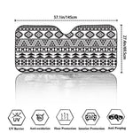 White And Grey Aztec Pattern Print Car Windshield Sun Shade