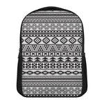 White And Grey Aztec Pattern Print Casual Backpack