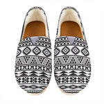 White And Grey Aztec Pattern Print Casual Shoes