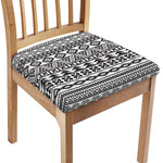 White And Grey Aztec Pattern Print Chair Cushion Cover