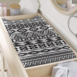 White And Grey Aztec Pattern Print Changing Pad Cover