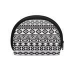 White And Grey Aztec Pattern Print Coin Purse