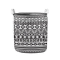 White And Grey Aztec Pattern Print Collapsible Laundry Basket