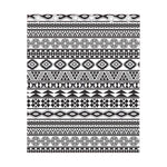 White And Grey Aztec Pattern Print Curtain