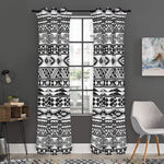 White And Grey Aztec Pattern Print Curtain