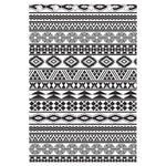 White And Grey Aztec Pattern Print Curtain