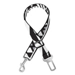 White And Grey Aztec Pattern Print Dog Seat Belt